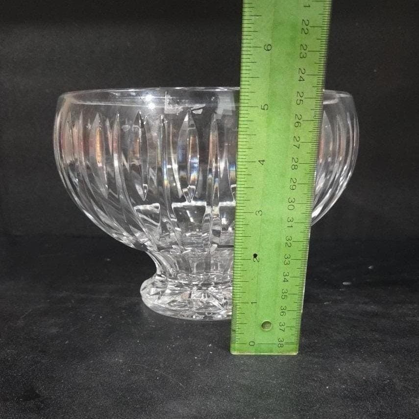 Marquis by Waterford Crystal Sheridan Footed Bowl, Vintage Pedestal Centerpiece - Thumbnail 2