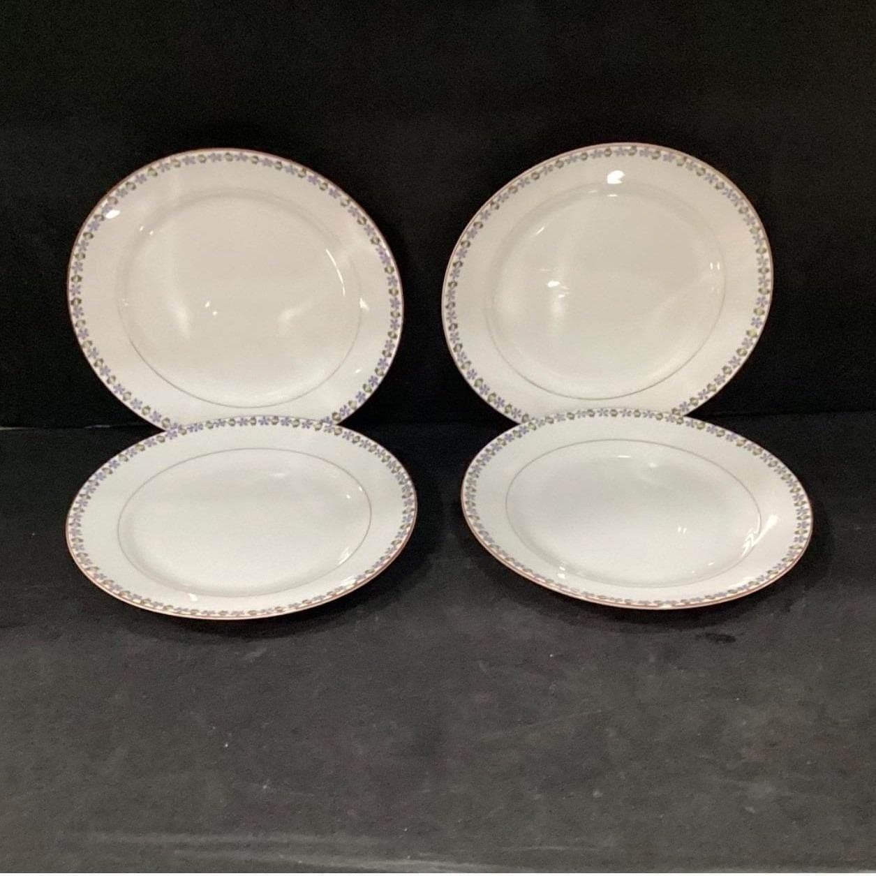 Noritake China Nippon Salad Plates, Set of 4, Blue Cornflowers & Green Leaves - Thumbnail 2