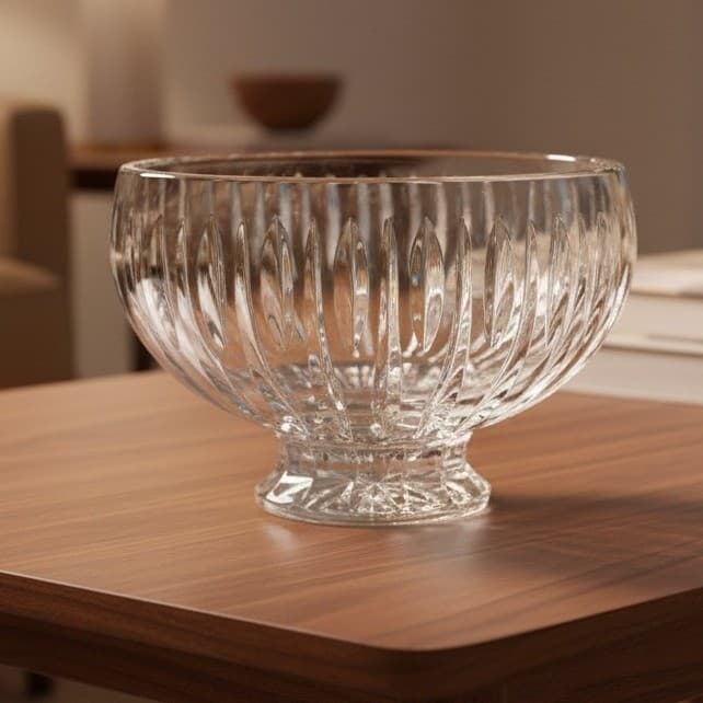 Marquis by Waterford Crystal Sheridan Footed Bowl, Vintage Pedestal Centerpiece