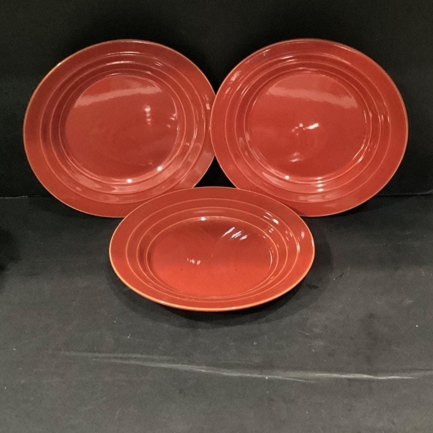 Pfaltzgraff Athena Red Dinner Plates, Set of 3, Vintage Dinnerware, Tableware - Thumbnail 7