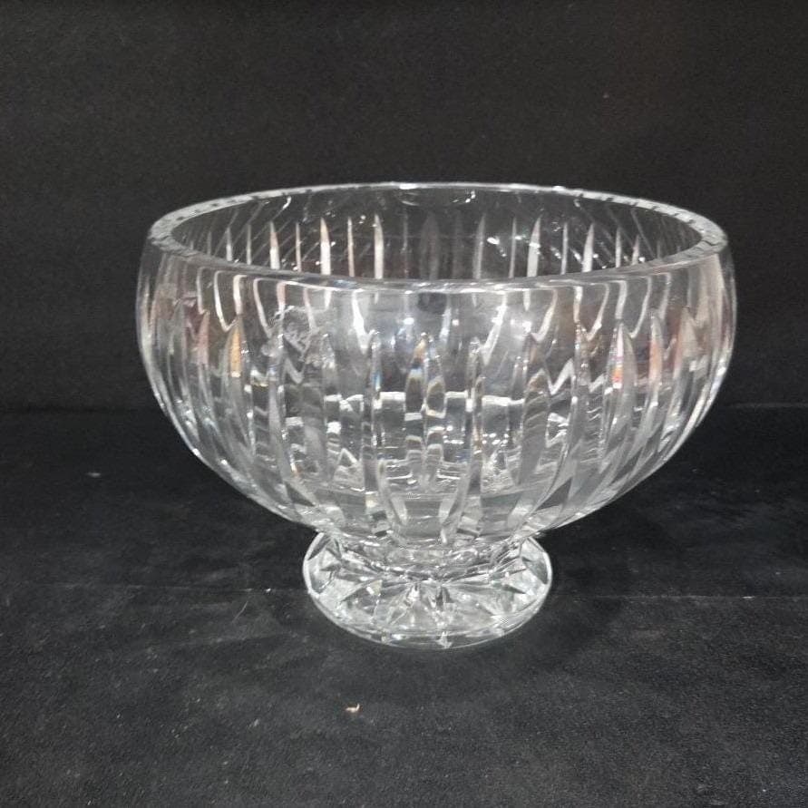 Marquis by Waterford Crystal Sheridan Footed Bowl, Vintage Pedestal Centerpiece - Thumbnail 10