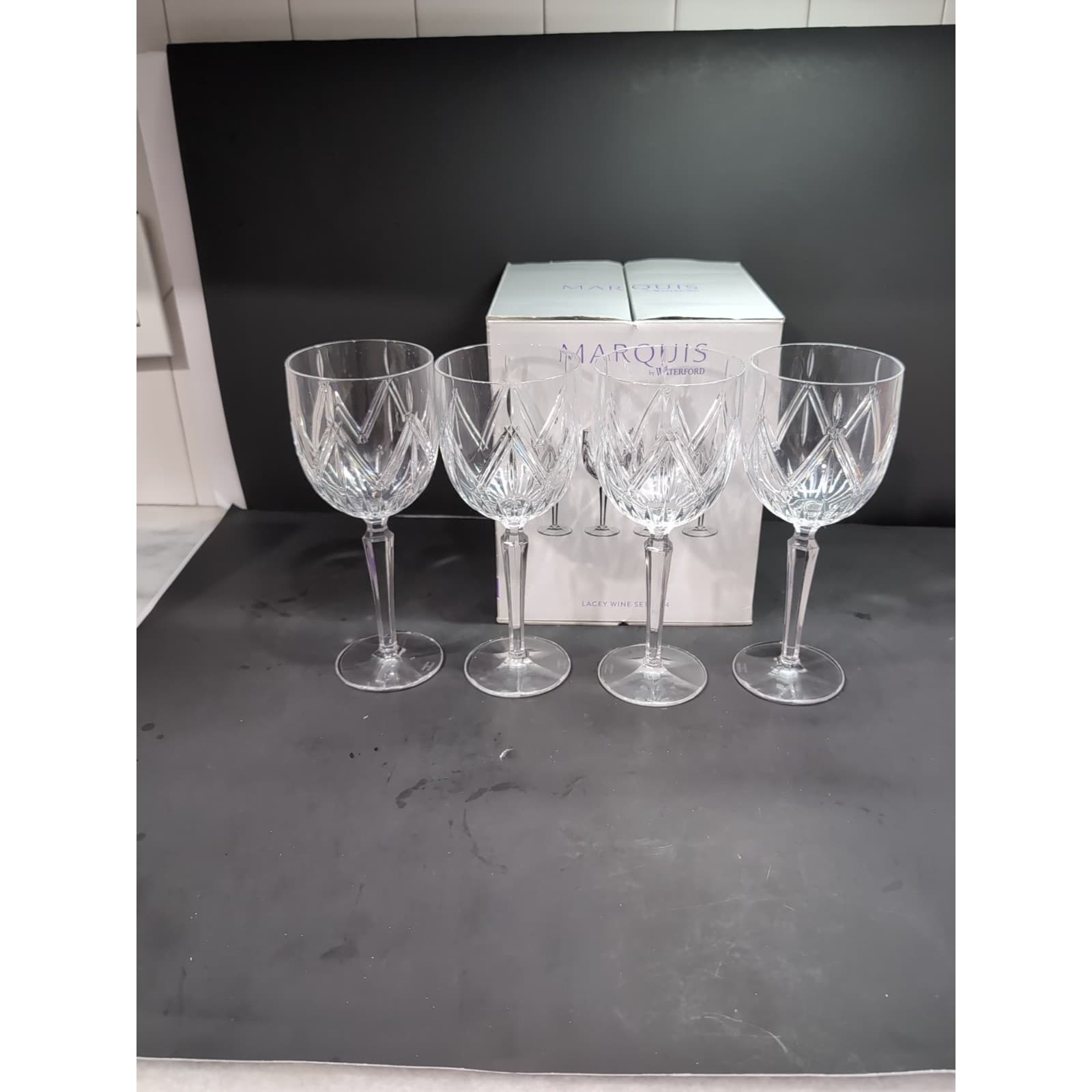 Waterford Crystal Marquis Lacey Wine Glass Set, Set of 4, Elegant Wine Glasses - Thumbnail 3