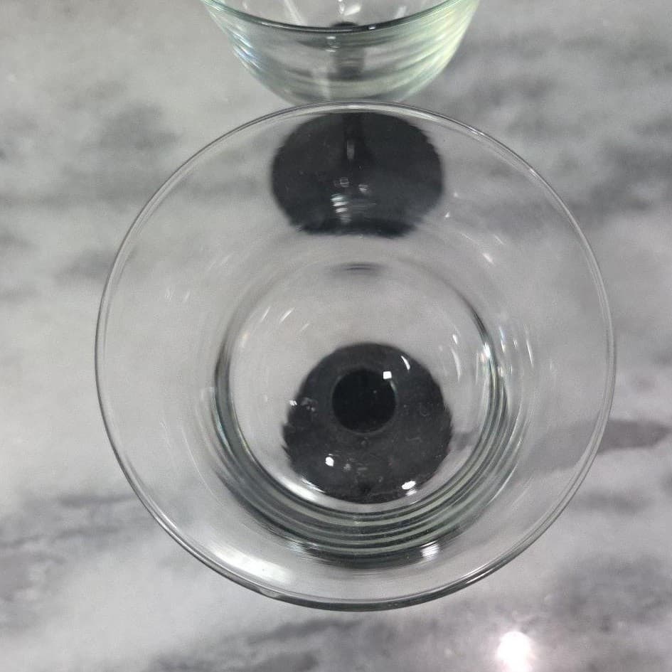 Luminarc Black Stemmed Tulip Wine Glasses, Set of 2, Vtg Domino Design, Stemware - Thumbnail 7