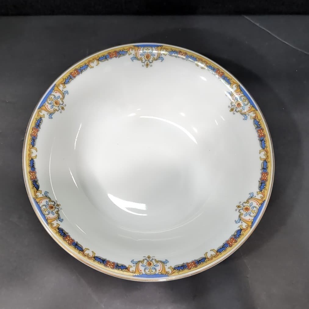 Epiag "Elyrian" Serving Bowl, Bohemian Art Deco China, Blue and Gold Design - Thumbnail 4