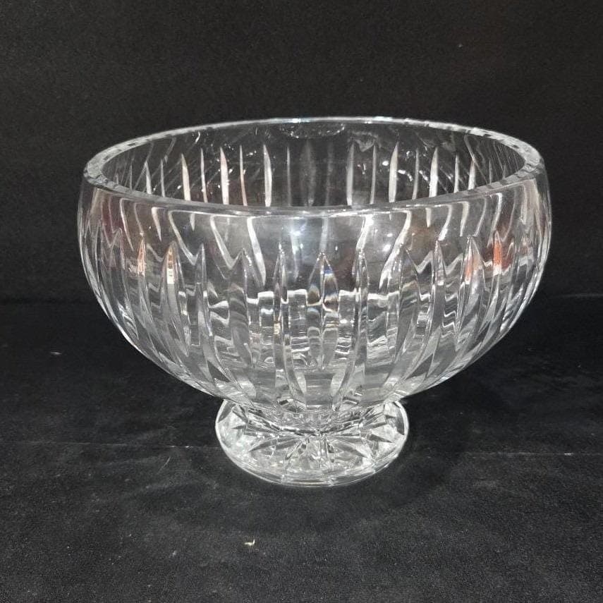 Marquis by Waterford Crystal Sheridan Footed Bowl, Vintage Pedestal Centerpiece - Thumbnail 8