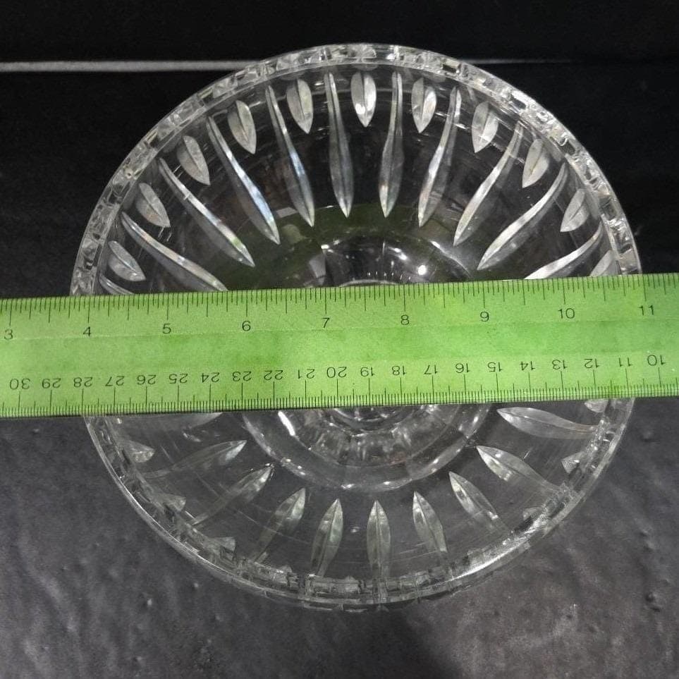 Marquis by Waterford Crystal Sheridan Footed Bowl, Vintage Pedestal Centerpiece - Thumbnail 3