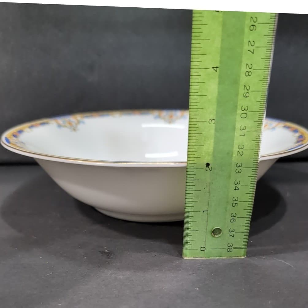 Epiag "Elyrian" Serving Bowl, Bohemian Art Deco China, Blue and Gold Design - Thumbnail 8