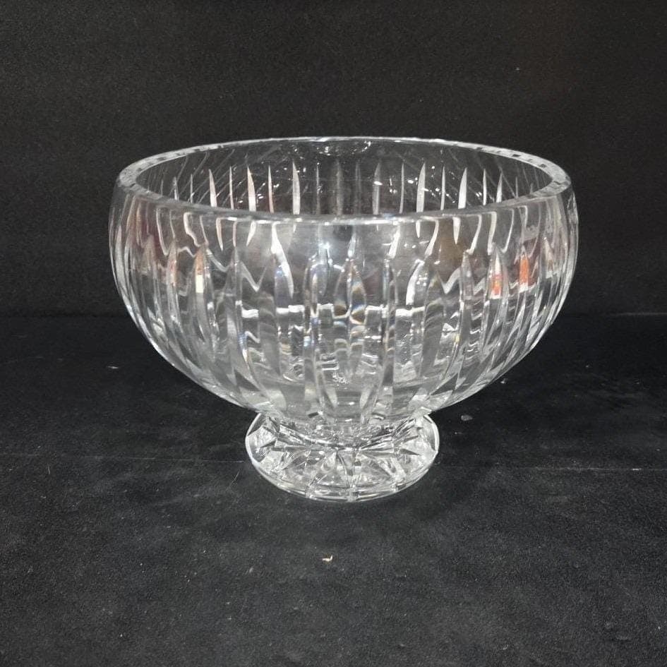 Marquis by Waterford Crystal Sheridan Footed Bowl, Vintage Pedestal Centerpiece - Thumbnail 11