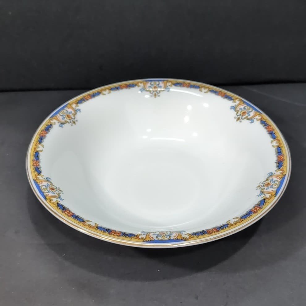 Epiag "Elyrian" Serving Bowl, Bohemian Art Deco China, Blue and Gold Design - Thumbnail 3