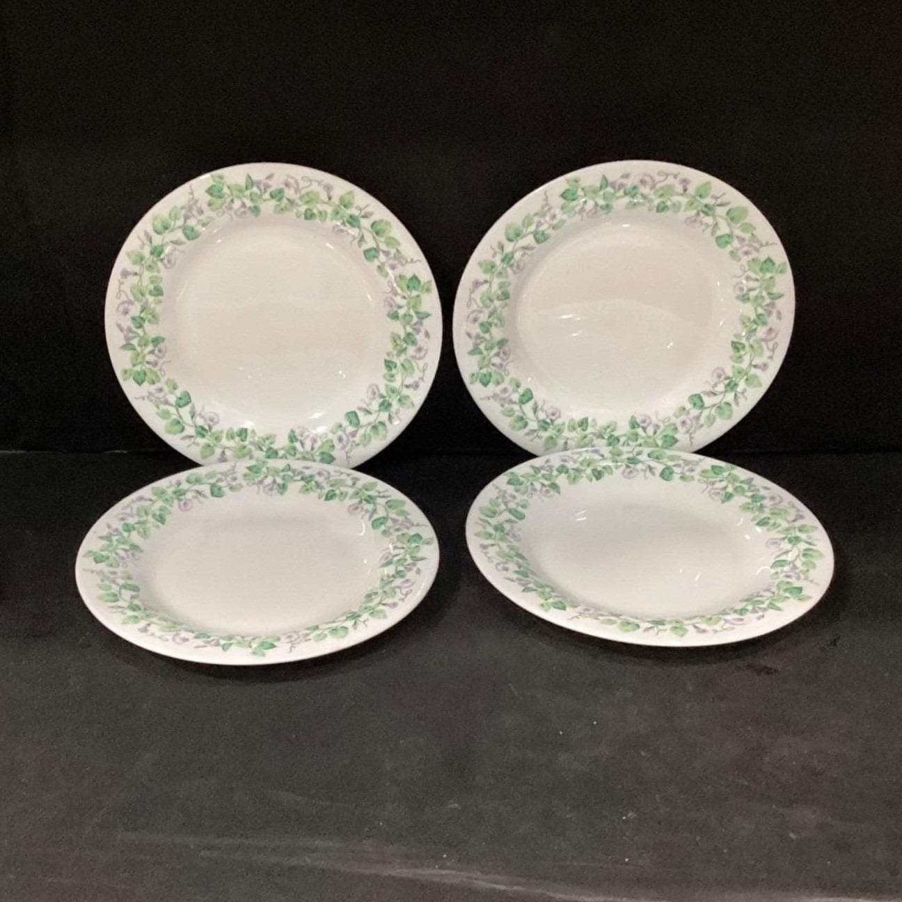 Martha Stewart Everyday "Morning Glory" Salad Plates, Set of 4, Blue Stoneware - Thumbnail 2