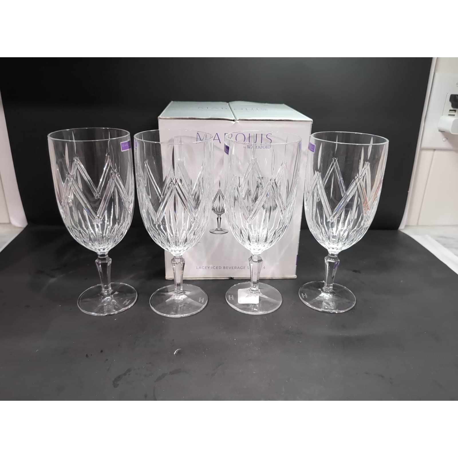 Waterford Marquis Crystal Glass, Brookside Iced Glasses, Set of 4, German - Thumbnail 4