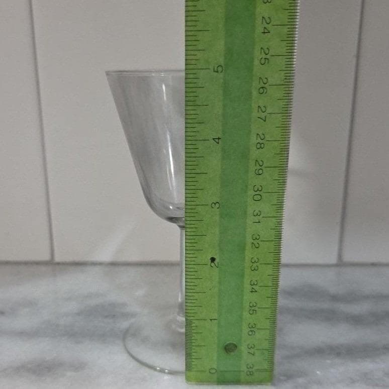 Clear Martini Glass, Classic Cone Cocktail Stem, Vtg Barware, Smoke Tinted Bowl - Thumbnail 2