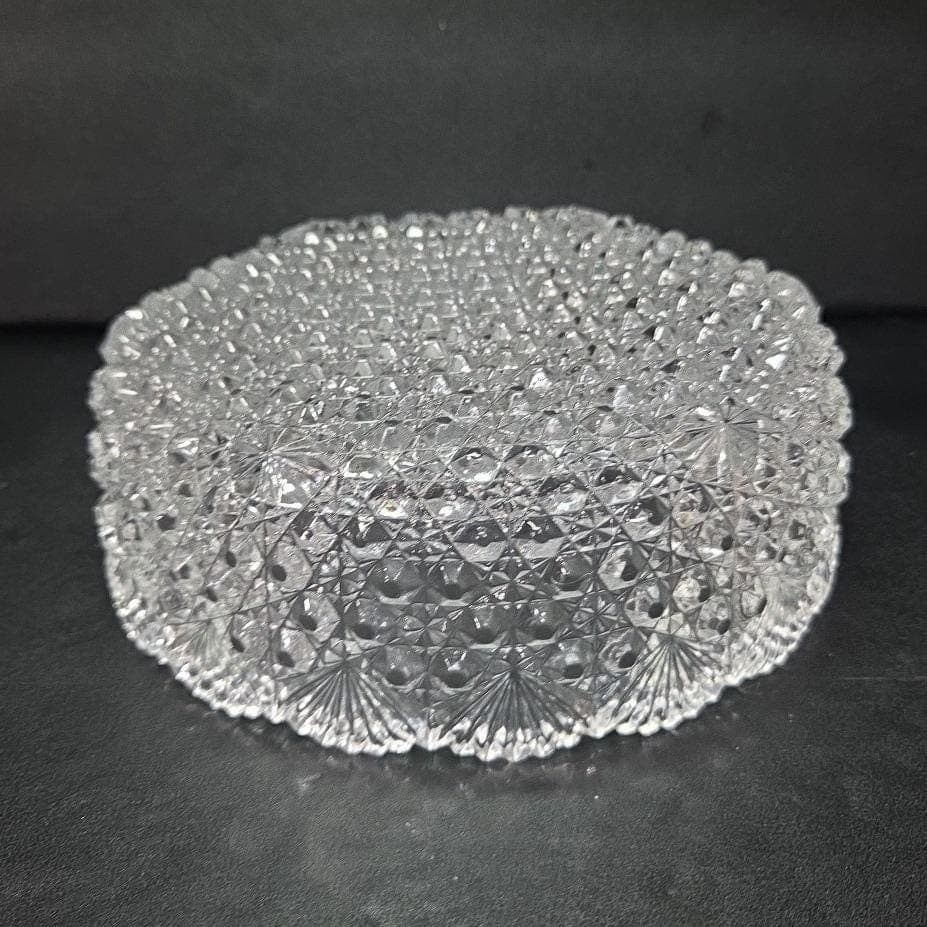 Hoya Japan Crystal Round Serving Bowl, Vintage Dining Glassware, Centerpiece - Thumbnail 8