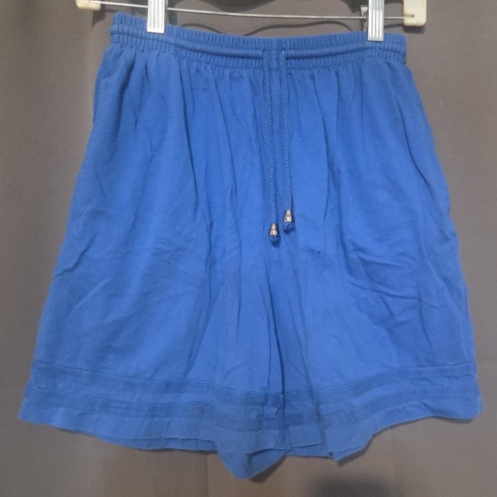Liz & Co Royal Blue Drawstring Shorts, Woman's Small, Pocket and Elastic Waist - Thumbnail 2