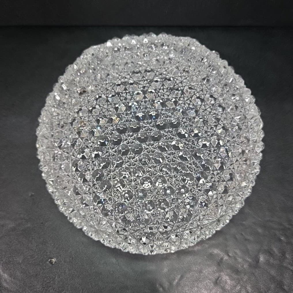 Hoya Japan Crystal Round Serving Bowl, Vintage Dining Glassware, Centerpiece - Thumbnail 5