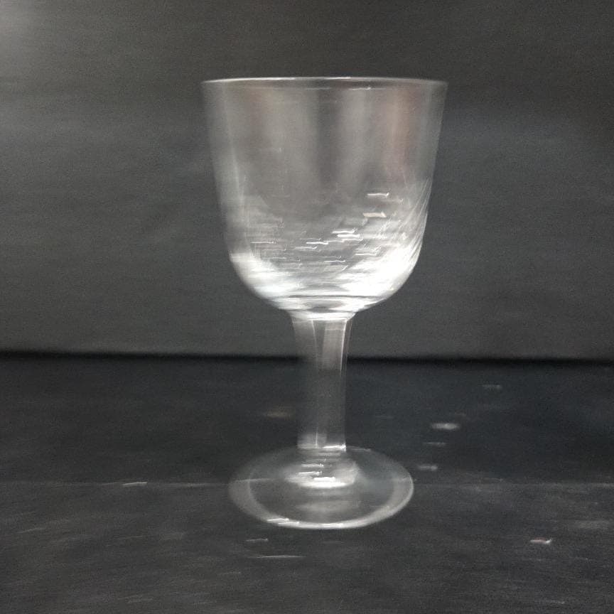 Etched Criss-Cross Wine Goblet, Vintage Clear Stemware Mid-Century Pressed Glass - Thumbnail 10