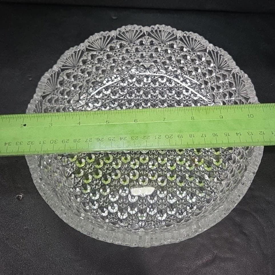 Hoya Japan Crystal Round Serving Bowl, Vintage Dining Glassware, Centerpiece - Thumbnail 6