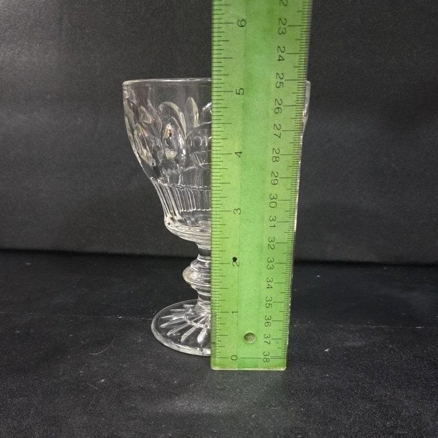 Indiana Glass Thumbprint Panel Water Goblet, Vintage Clear Glassware, EAPG Style - Thumbnail 2