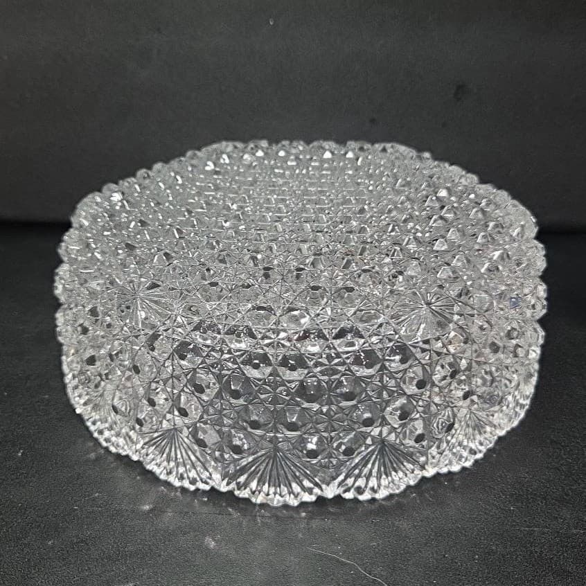Hoya Japan Crystal Round Serving Bowl, Vintage Dining Glassware, Centerpiece - Thumbnail 10