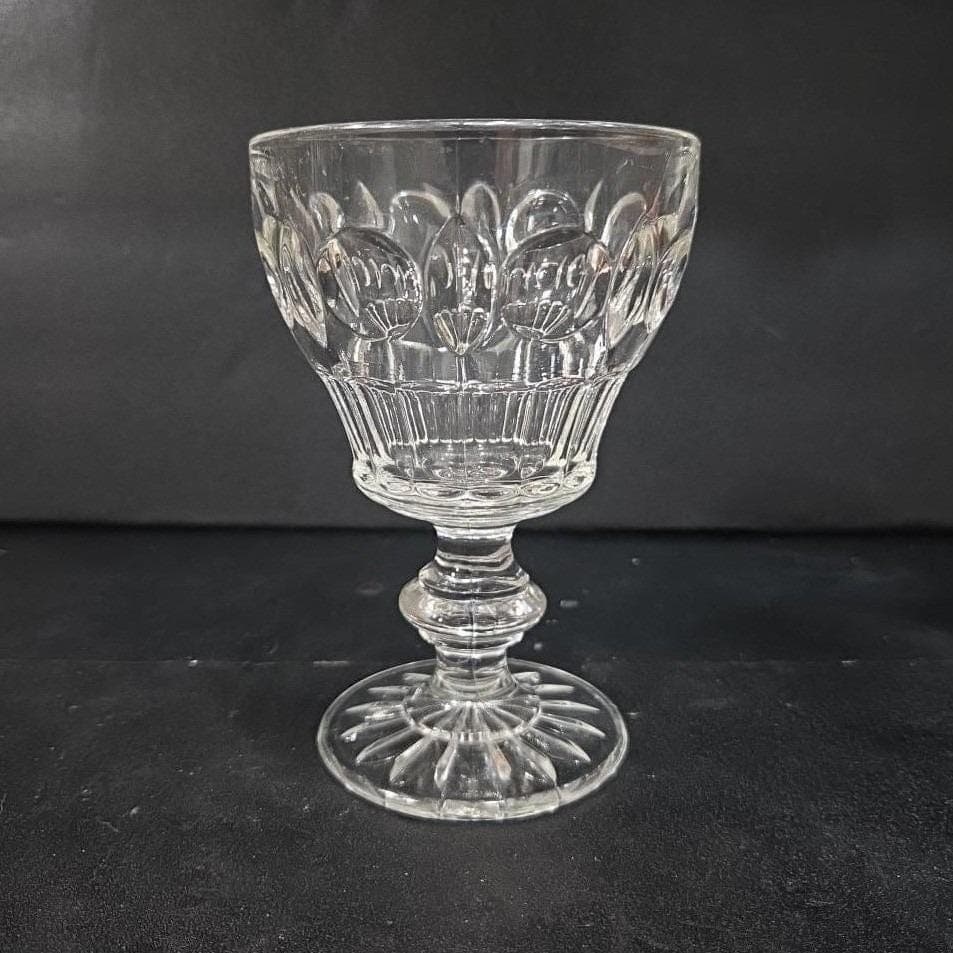 Indiana Glass Thumbprint Panel Water Goblet, Vintage Clear Glassware, EAPG Style - Thumbnail 7