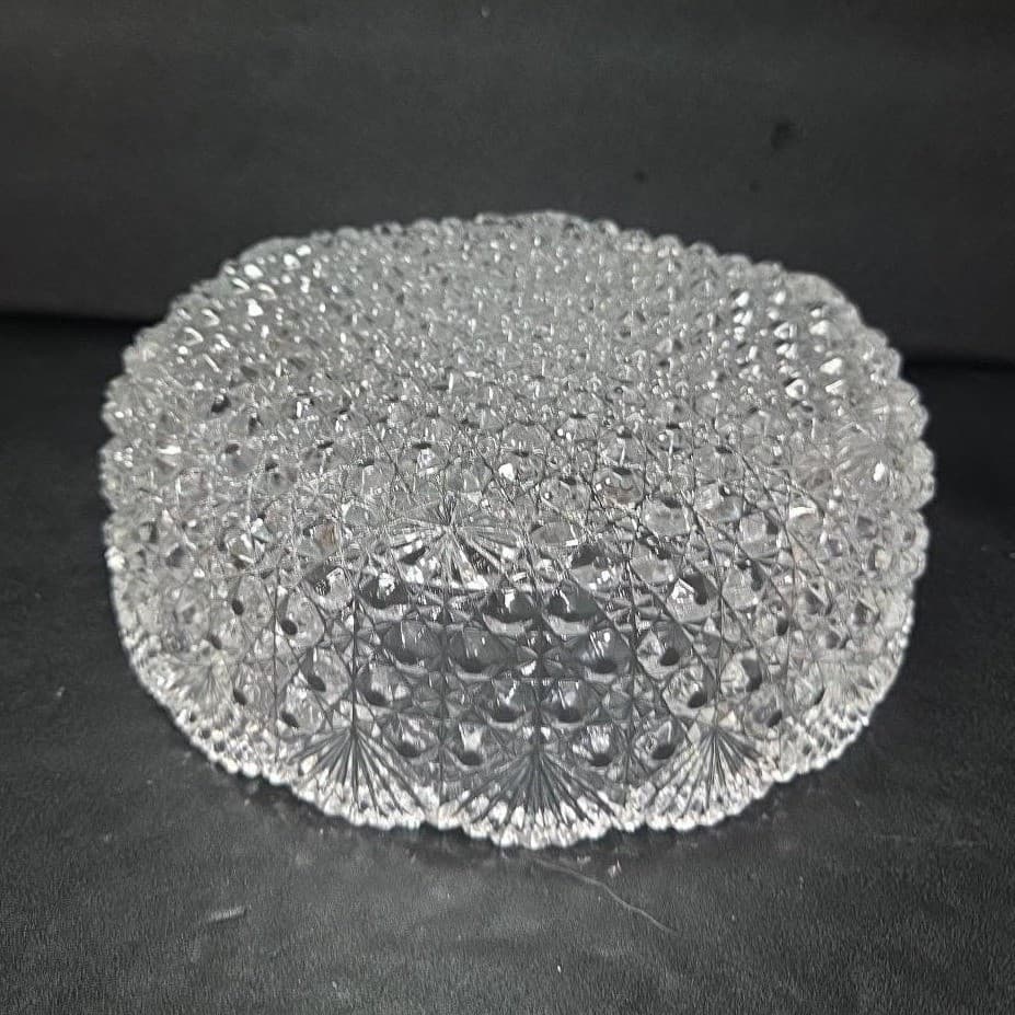Hoya Japan Crystal Round Serving Bowl, Vintage Dining Glassware, Centerpiece - Thumbnail 11