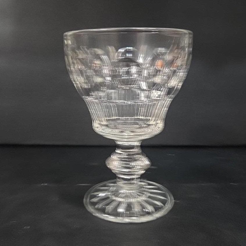 Indiana Glass Thumbprint Panel Water Goblet, Vintage Clear Glassware, EAPG Style - Thumbnail 10