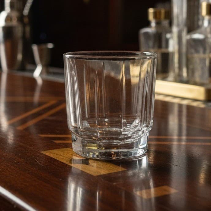 Arcoroc Arcade Bengale Lowball Tumbler, Ribbed Rocks Glass, 8oz Old Fashioned