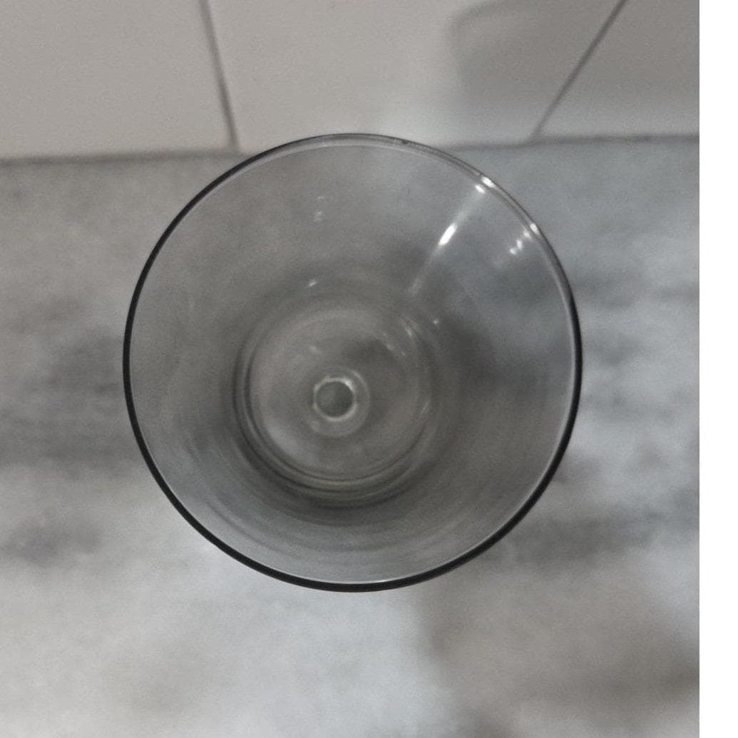 Clear Martini Glass, Classic Cone Cocktail Stem, Vtg Barware, Smoke Tinted Bowl - Thumbnail 5