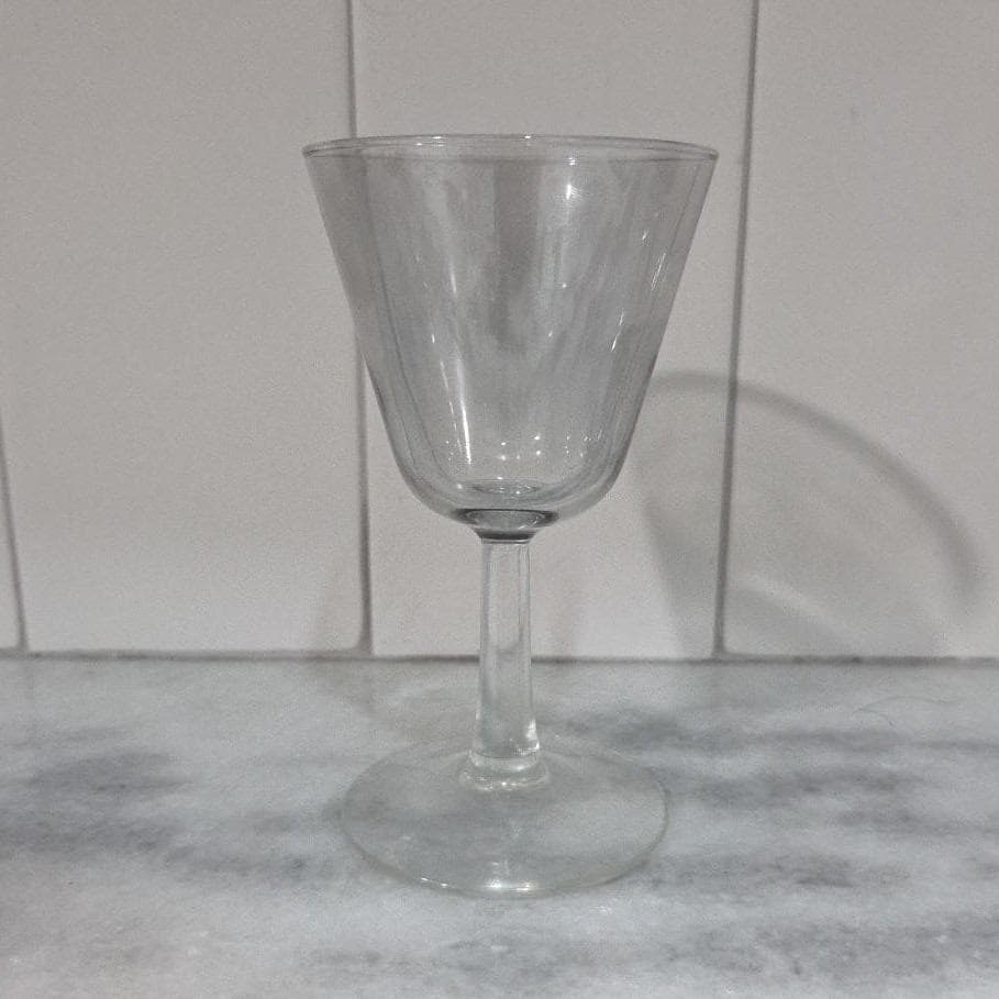 Clear Martini Glass, Classic Cone Cocktail Stem, Vtg Barware, Smoke Tinted Bowl - Thumbnail 7