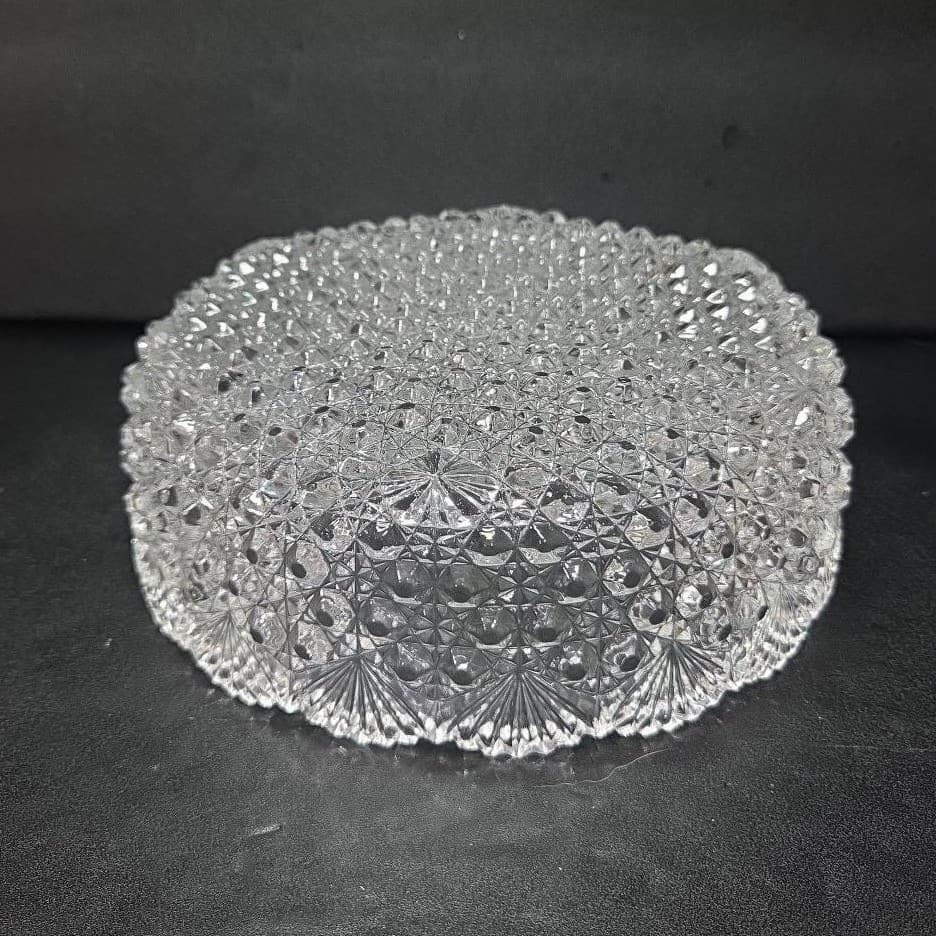 Hoya Japan Crystal Round Serving Bowl, Vintage Dining Glassware, Centerpiece - Thumbnail 9