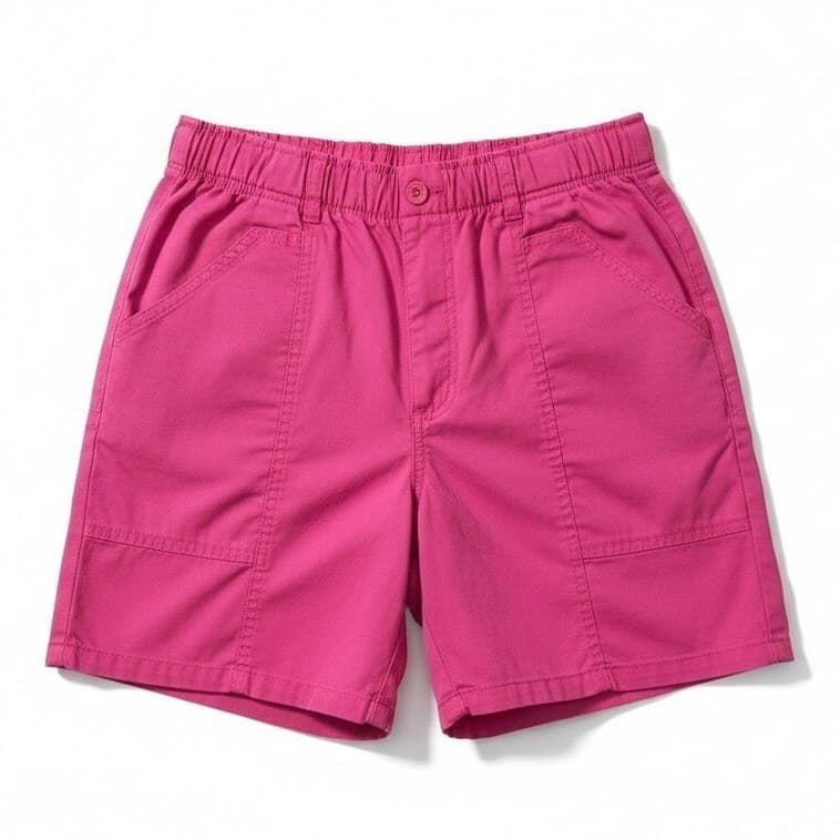 Blue Cabana Hot Pink Elastic Waist Utility Shorts, Woman's Small, Vintage Style