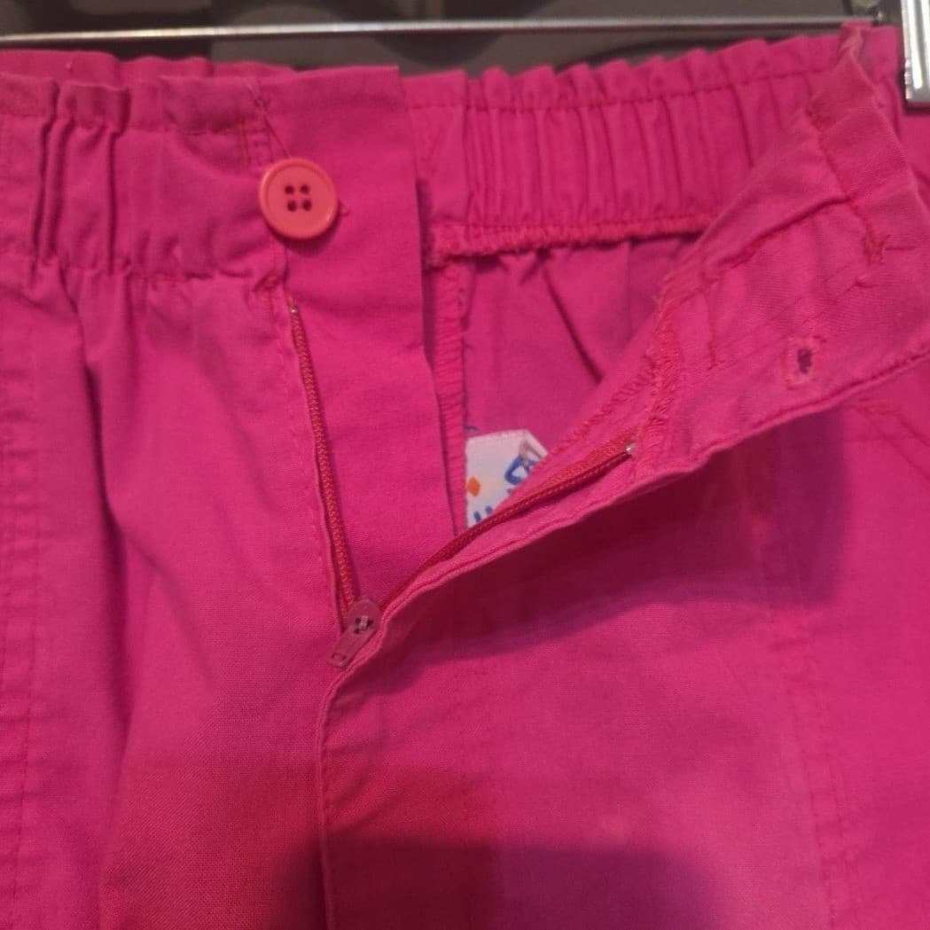 Blue Cabana Hot Pink Elastic Waist Utility Shorts, Woman's Small, Vintage Style - Thumbnail 4