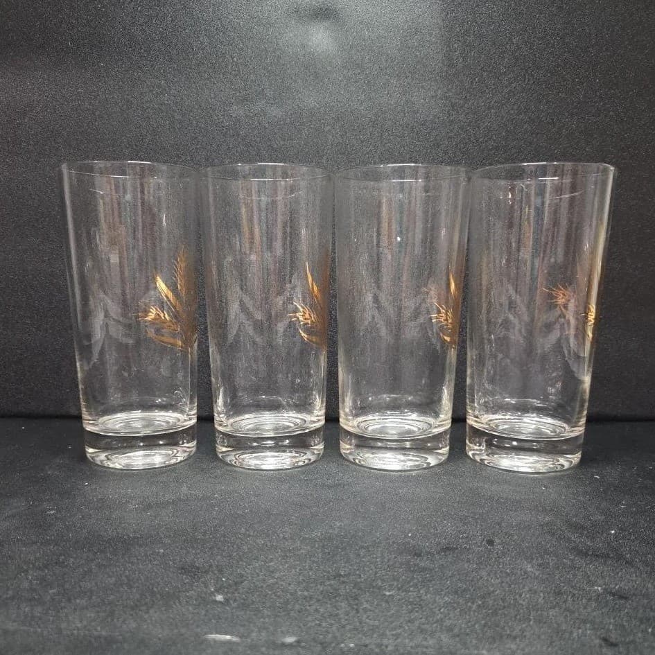 Golden Wheat Highball Tumblers, Set of 4, Mid-Century Modern Glasses, Drinkware - Thumbnail 5