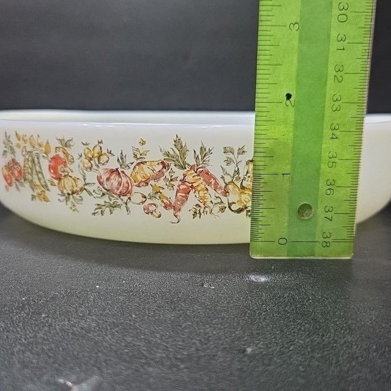 Anchor Hocking Fire King Harvest Vegetables Casserole Dish, Vtg Round Bakeware - Thumbnail 11