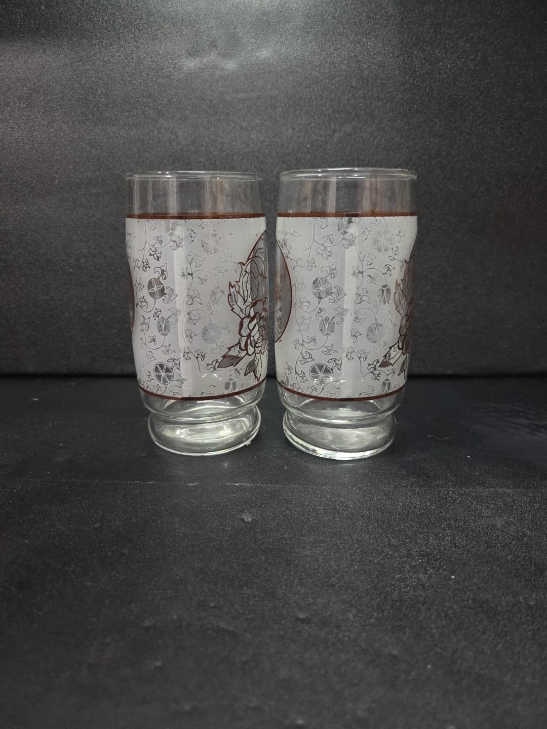 Anchor Hocking Butterfly Rose Tumblers, 16 oz Vtg Glasses, Set of 2, Drinkware - Thumbnail 2