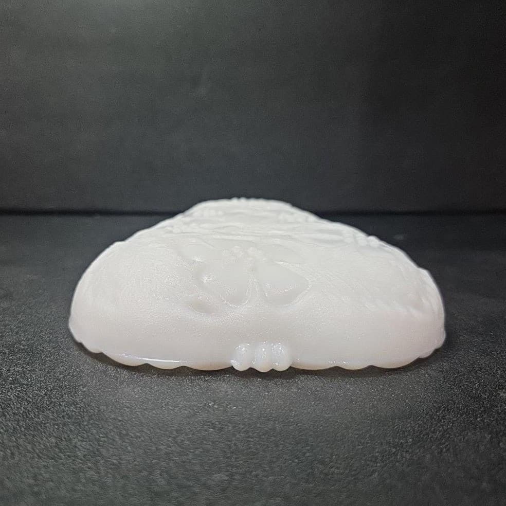 Hazel Atlas Milk Glass Pear Shaped Tray, Vintage Trinket Dish, Fruit Decor - Thumbnail 4