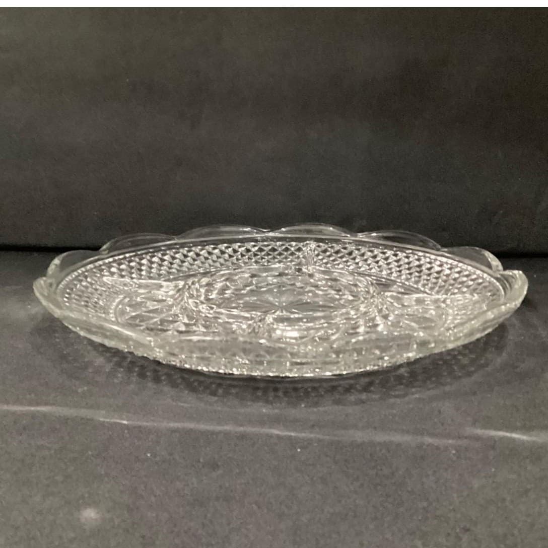 Anchor Hocking Wexford 5-Part Divided Relish Dish, Pressed Glass Serving Tray - Thumbnail 7
