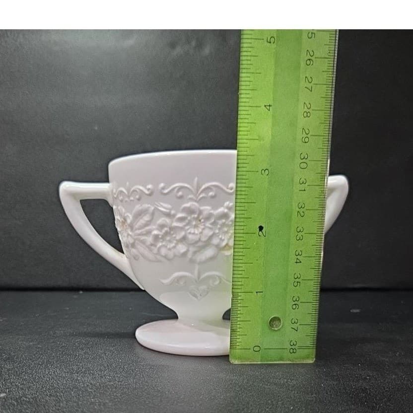 Indiana Glass Orange Blossom Sugar Bowl, Vintage Open Vase Replacement Tableware - Thumbnail 9