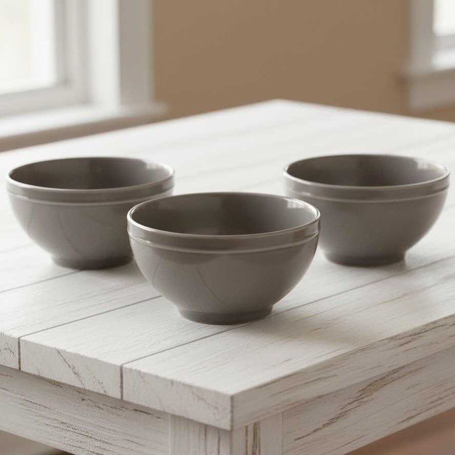 Godinger Gatherings Gray Cereal Bowls, Set of 3, Modern Farmhouse Dinnerware