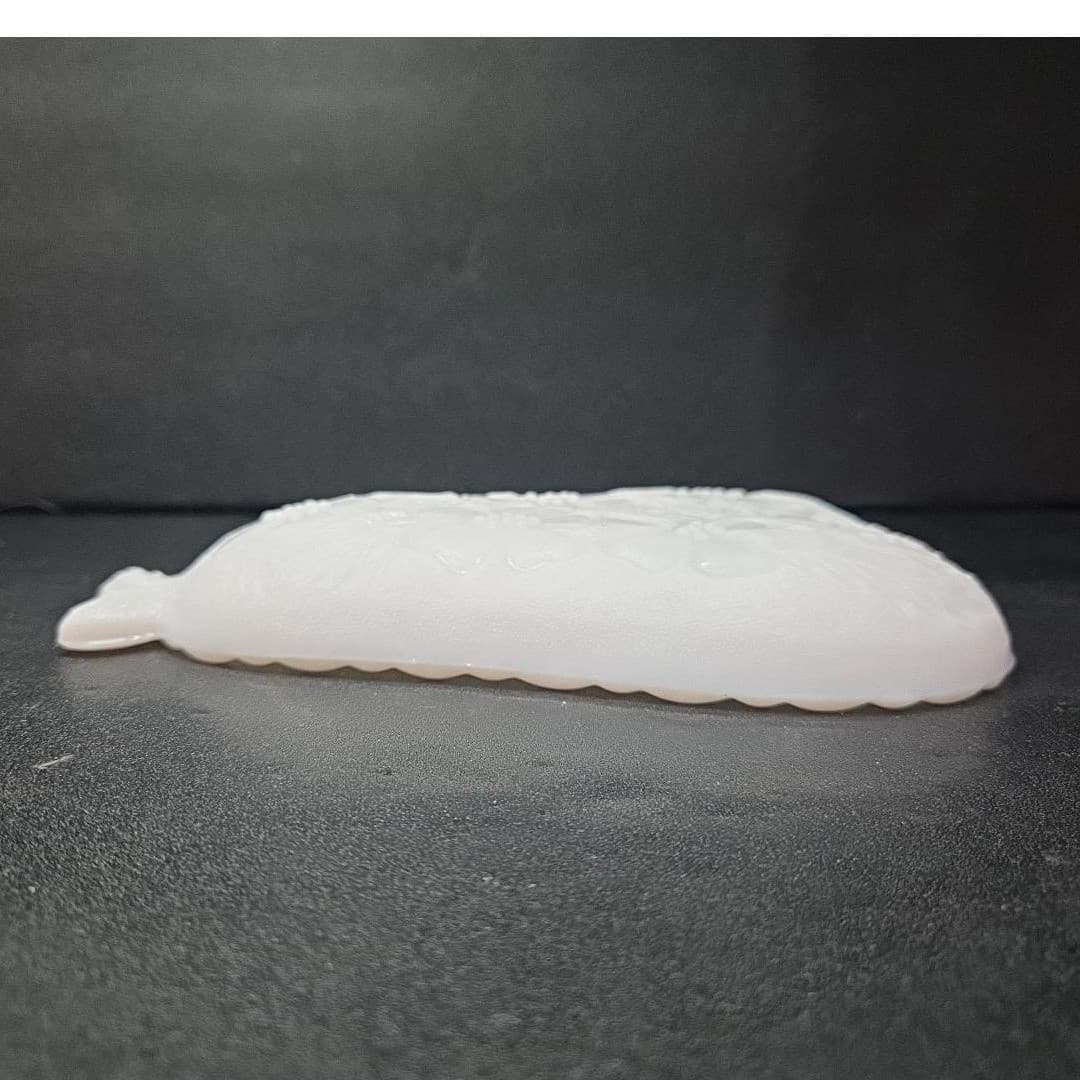 Hazel Atlas Milk Glass Pear Shaped Tray, Vintage Trinket Dish, Fruit Decor - Thumbnail 7