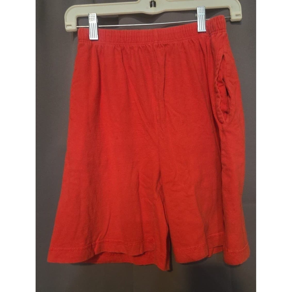 Chaus Sport Red Knit Elastic Waist Casual Lounge Shorts, Women's Small, Pocketed - Thumbnail 3