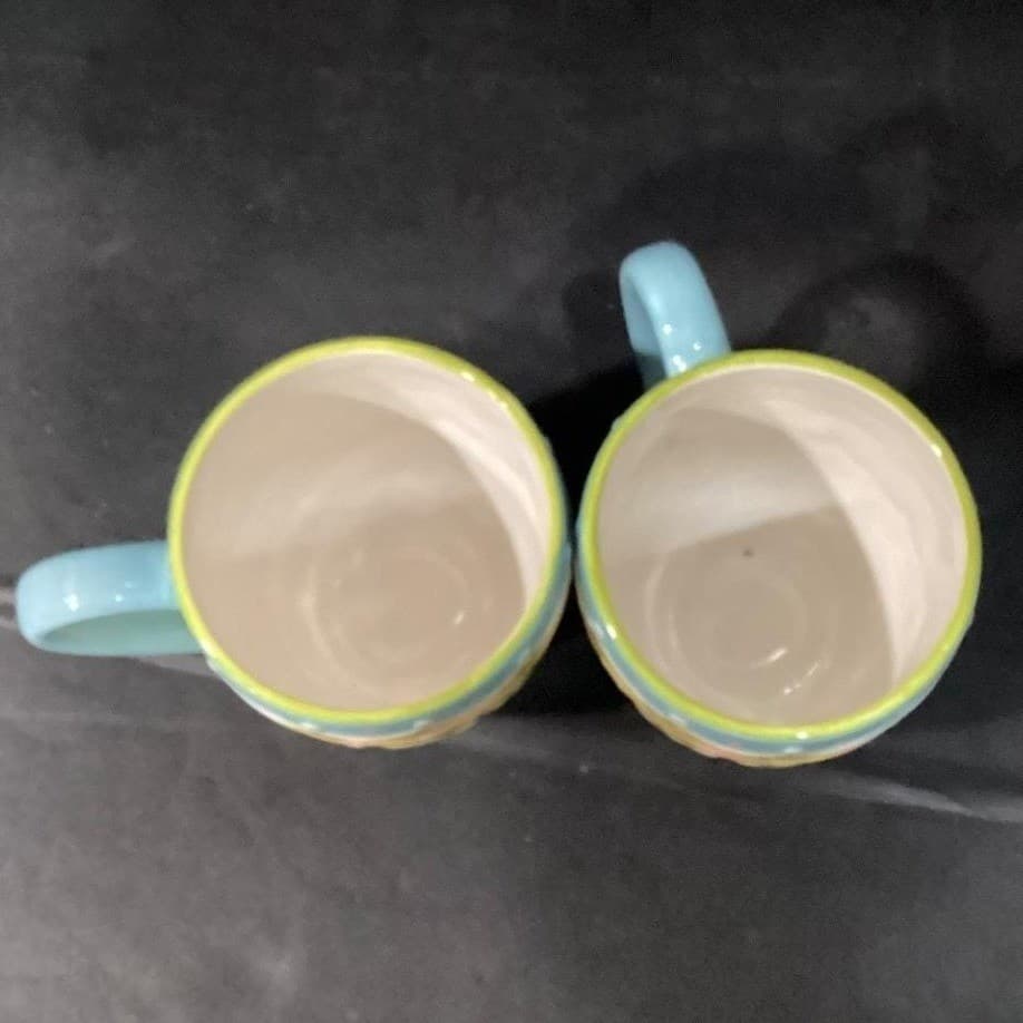 Pier 1 Imports Easter Egg Mugs, Set of 2, 3D Textured Ceramic Coffee Cups - Thumbnail 8