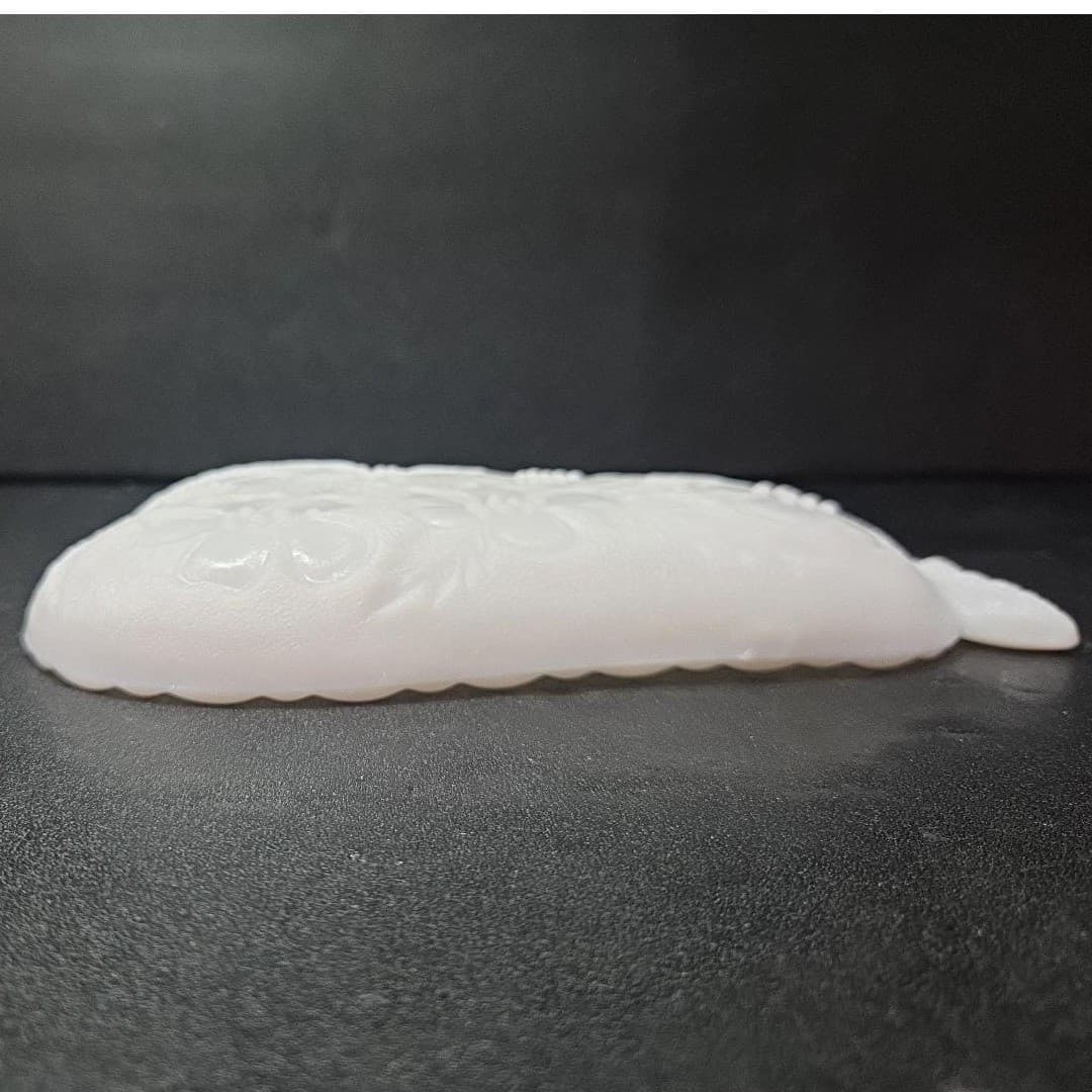 Hazel Atlas Milk Glass Pear Shaped Tray, Vintage Trinket Dish, Fruit Decor - Thumbnail 5