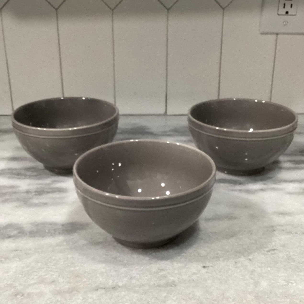 Godinger Gatherings Gray Cereal Bowls, Set of 3, Modern Farmhouse Dinnerware - Thumbnail 3