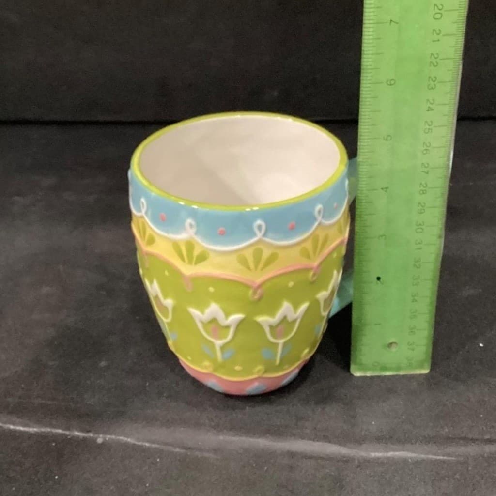 Pier 1 Imports Easter Egg Mugs, Set of 2, 3D Textured Ceramic Coffee Cups - Thumbnail 6