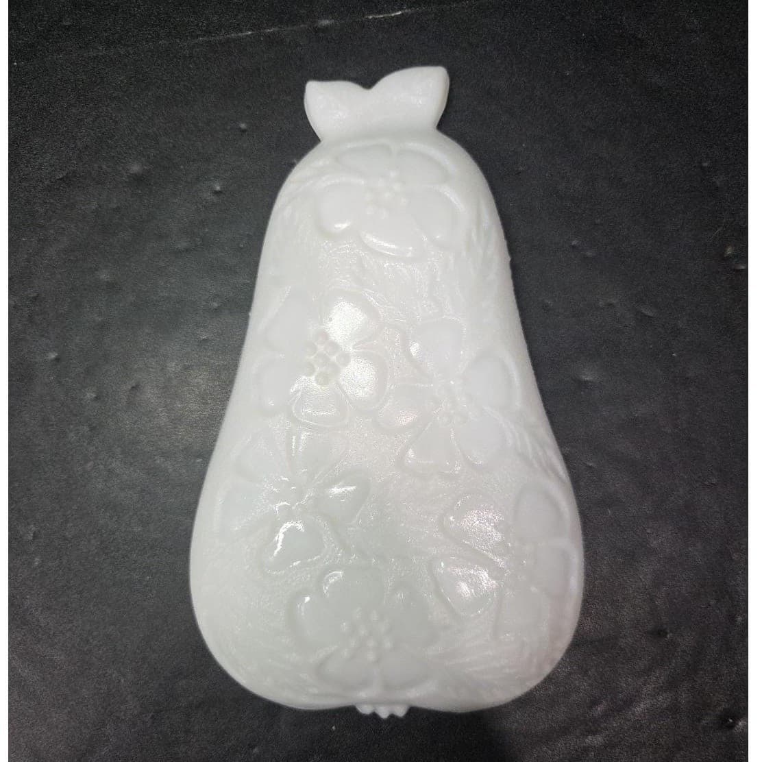 Hazel Atlas Milk Glass Pear Shaped Tray, Vintage Trinket Dish, Fruit Decor - Thumbnail 3