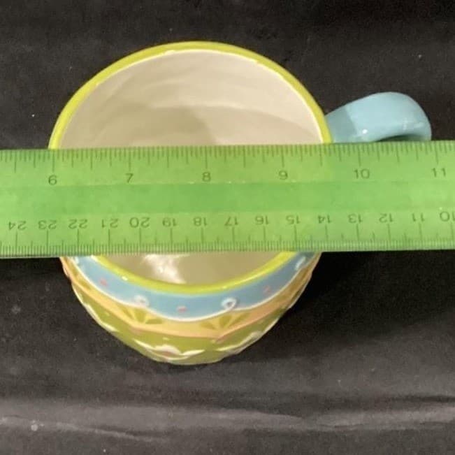 Pier 1 Imports Easter Egg Mugs, Set of 2, 3D Textured Ceramic Coffee Cups - Thumbnail 7