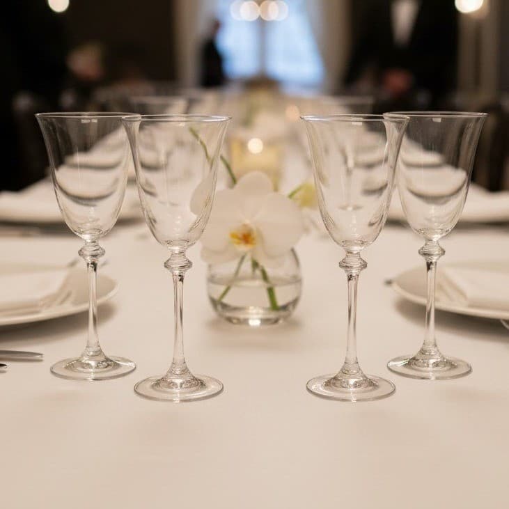 Mikasa Alexandra Wine Glasses, Set of 4, Clear Cut Crystal Stemware, Drinkware