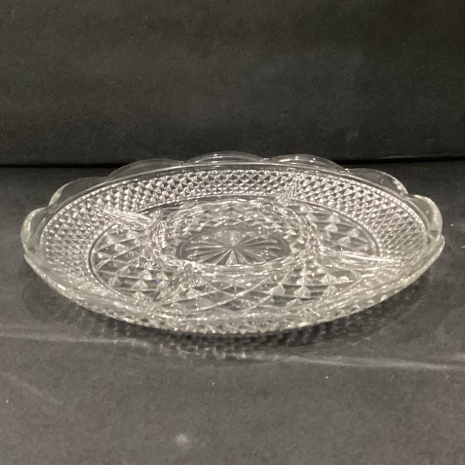 Anchor Hocking Wexford 5-Part Divided Relish Dish, Pressed Glass Serving Tray - Thumbnail 3