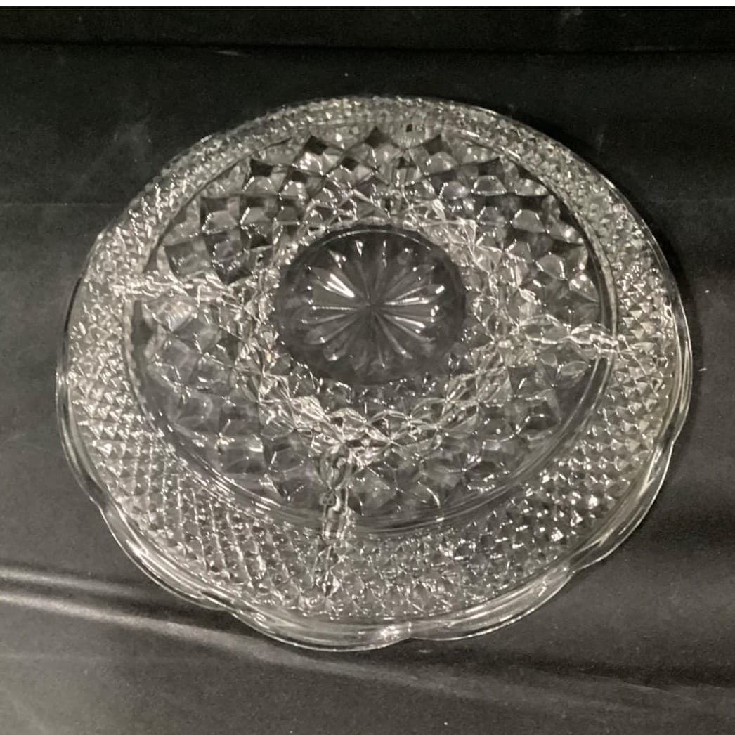 Anchor Hocking Wexford 5-Part Divided Relish Dish, Pressed Glass Serving Tray - Thumbnail 5